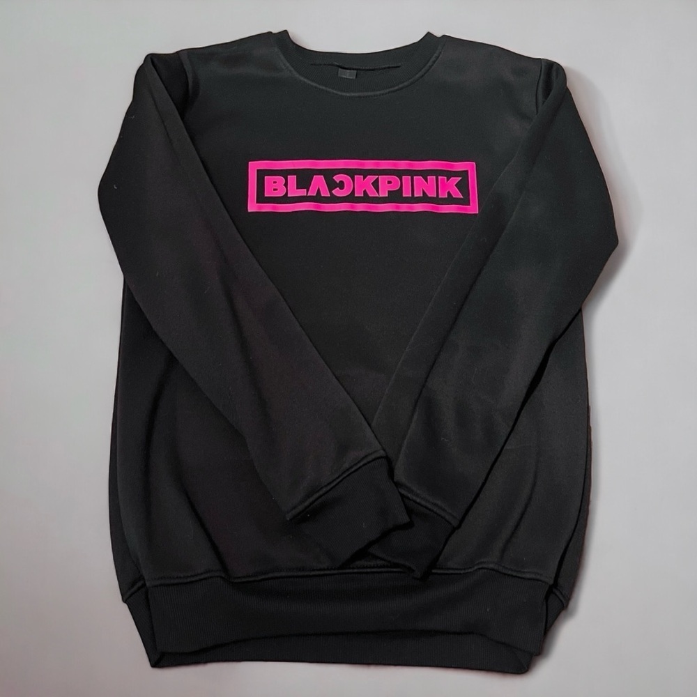 BLACKPINK JENNIE Kpop Black Long-Sleeve Pullover Sweatshirt